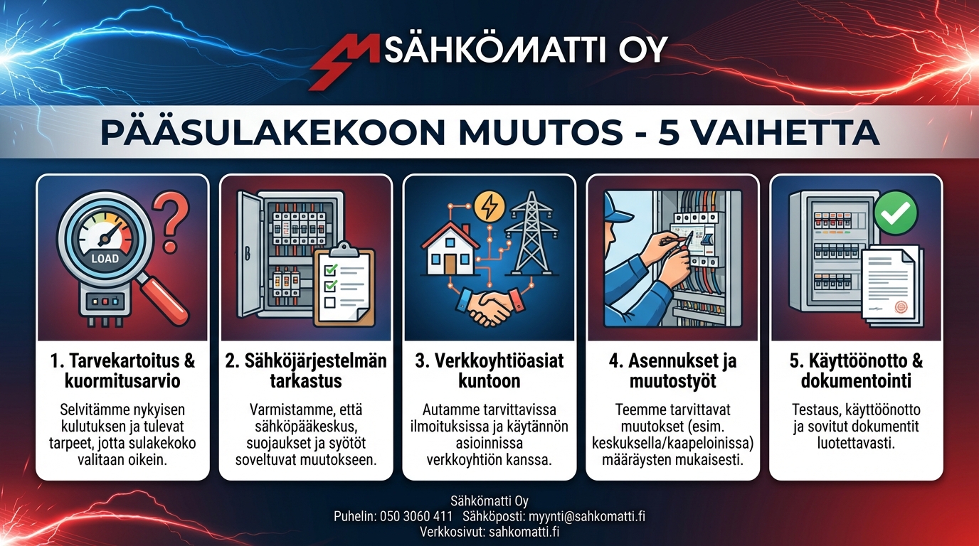 pääsulakekoon muutos